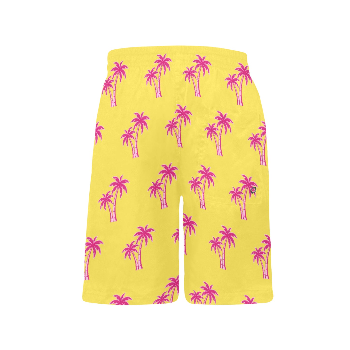 Neon Cotton Candy Pink Palm Tree Beach Shorts for Boys