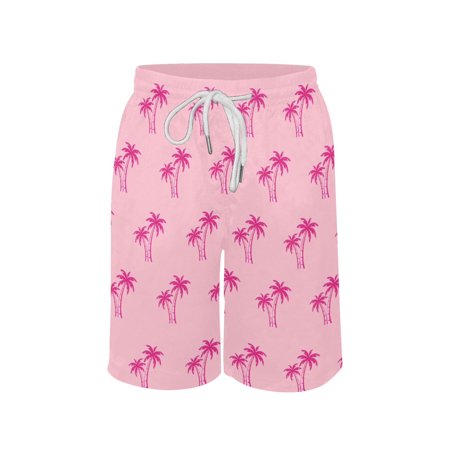 Neon Cotton Candy Pink Palm Tree Beach Shorts for Boys