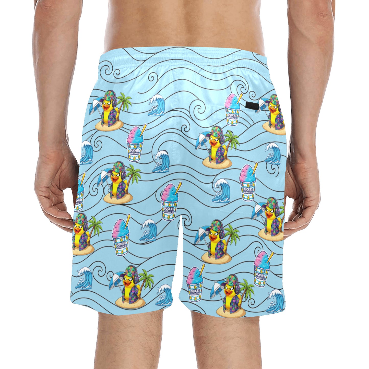 Duckie Cotton Candy Hawaiian Ice Beach Shorts for Men