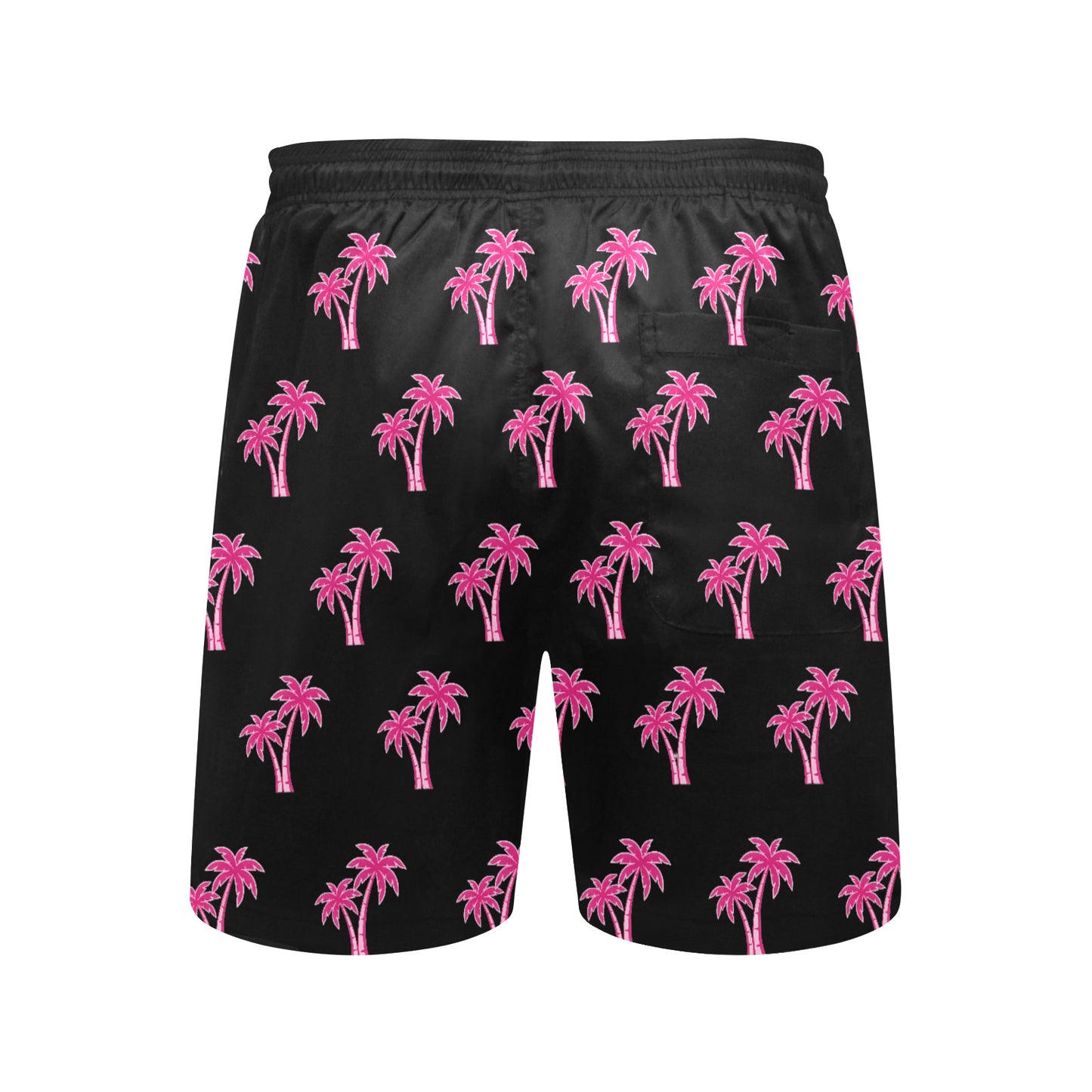 Neon Cotton Candy Pink Palm Tree Beach Shorts for Men