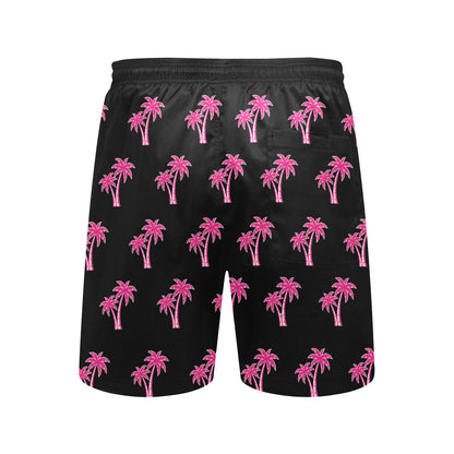 Neon Cotton Candy Pink Palm Tree Beach Shorts for Men