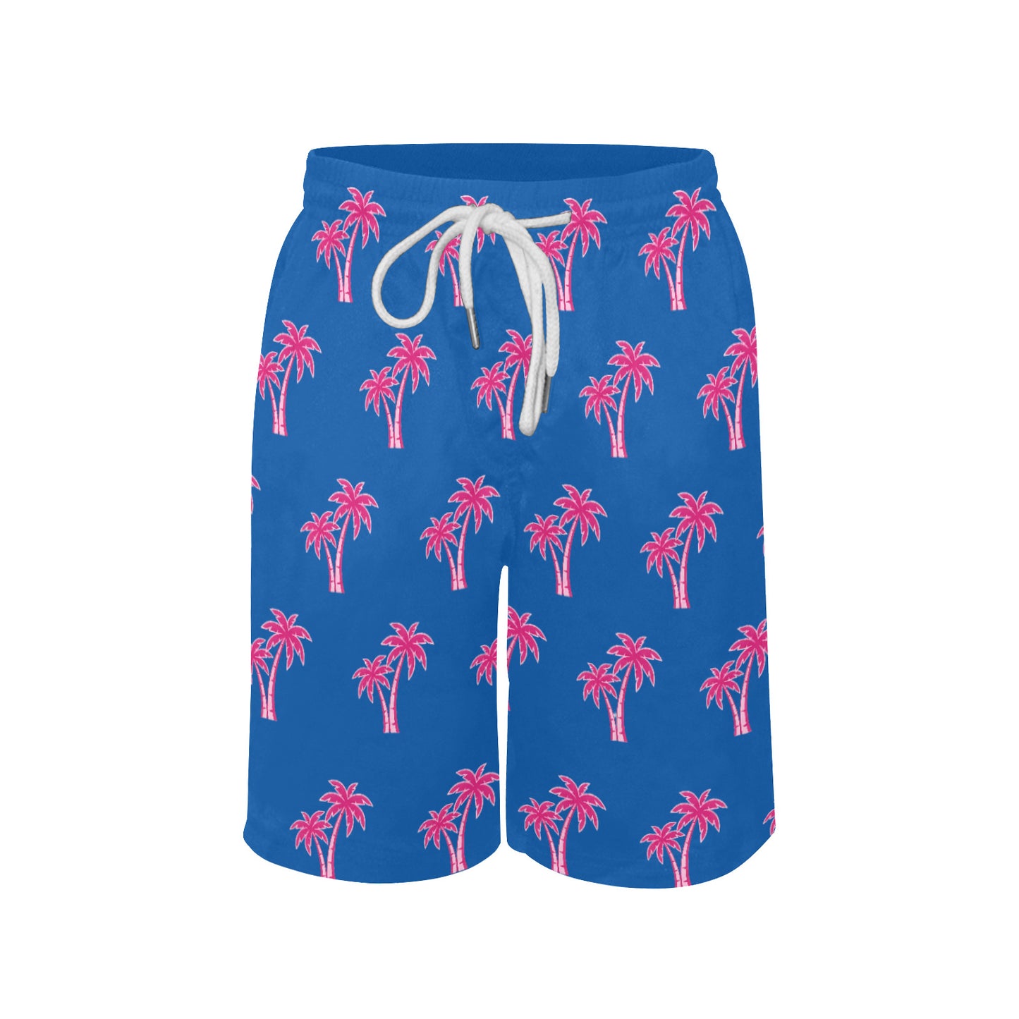 Neon Cotton Candy Pink Palm Tree Beach Shorts for Boys