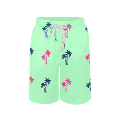 Neon Cotton Candy Pink and Blue Palm Tree Shorts for Boys