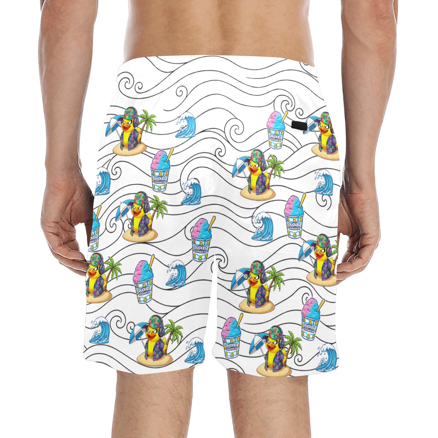 Duckie Cotton Candy Hawaiian Ice Beach Shorts for Men