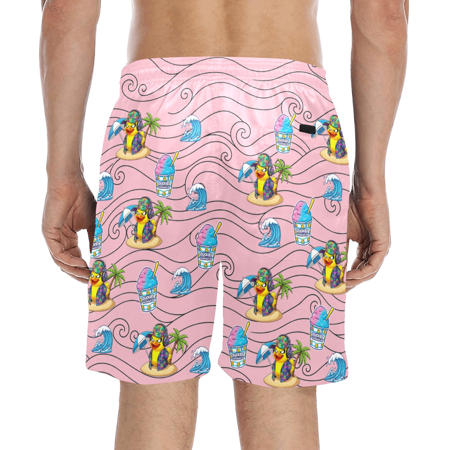 Duckie Cotton Candy Hawaiian Ice Beach Shorts for Men