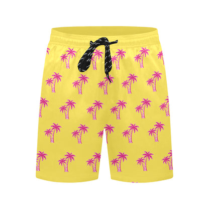 Neon Cotton Candy Pink Palm Tree Beach Shorts for Men