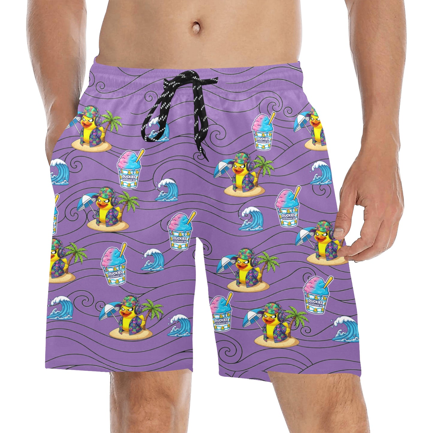 Duckie Cotton Candy Hawaiian Ice Beach Shorts for Men