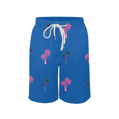 Neon Cotton Candy Pink and Blue Palm Tree Shorts for Boys