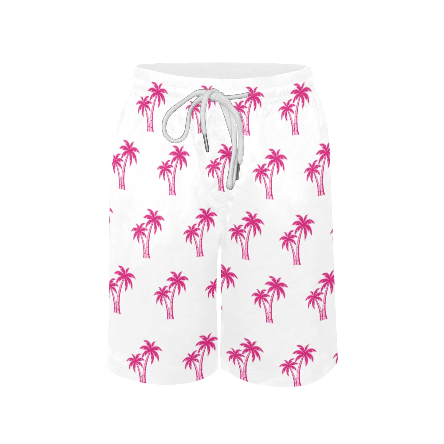 Neon Cotton Candy Pink Palm Tree Beach Shorts for Boys