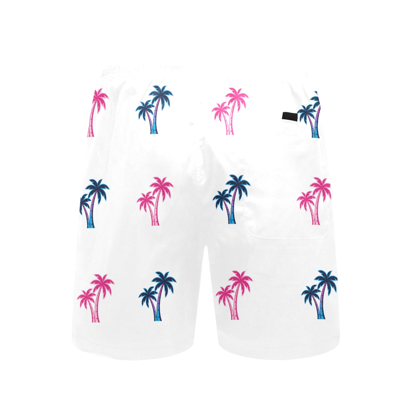 Neon Cotton Candy Pink and Blue Palm Trees Beach Shorts for Men