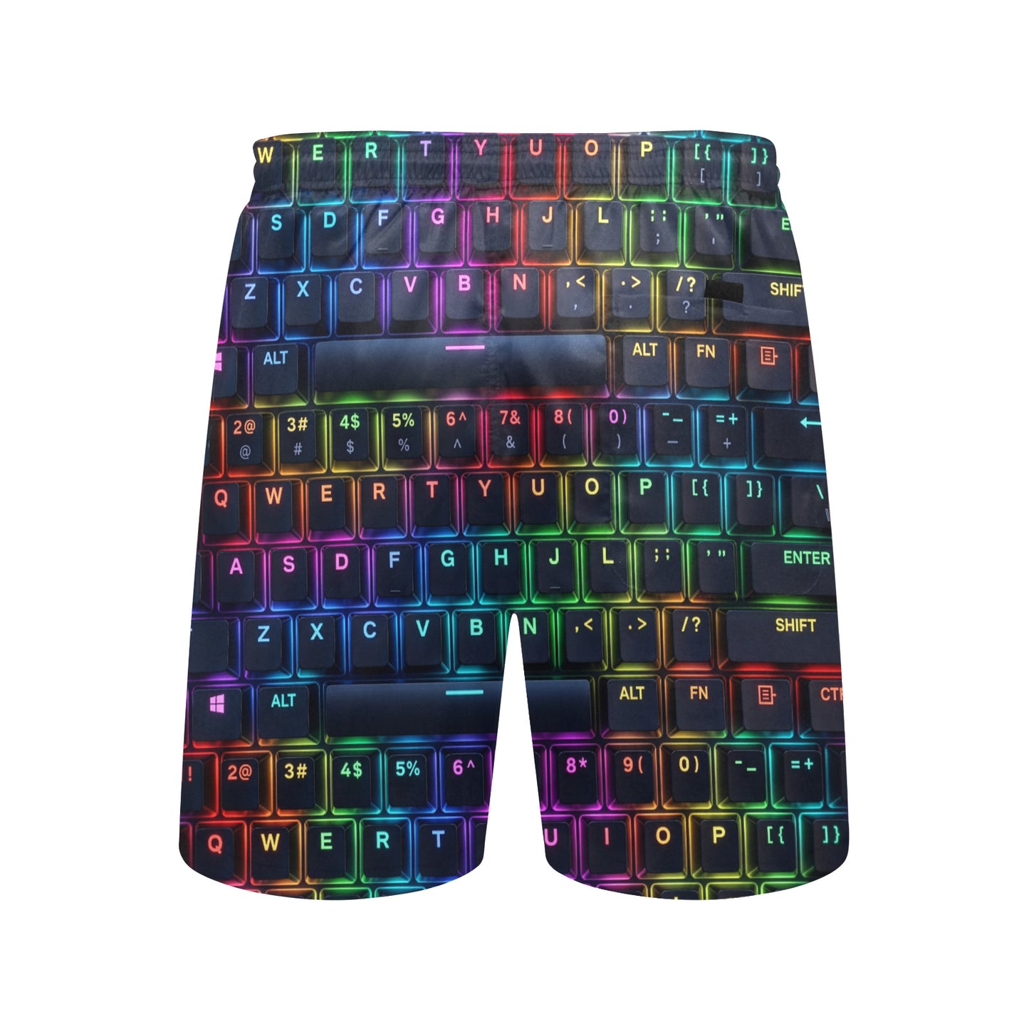 Neon RGB Keyboard PC Gamer Beach Shorts for Men