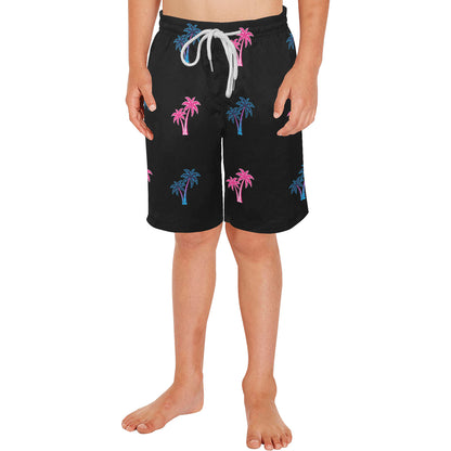 Neon Cotton Candy Pink and Blue Palm Tree Shorts for Boys