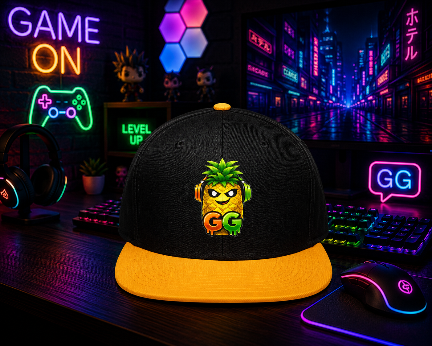 Flat Bill Hat GG Pineapple