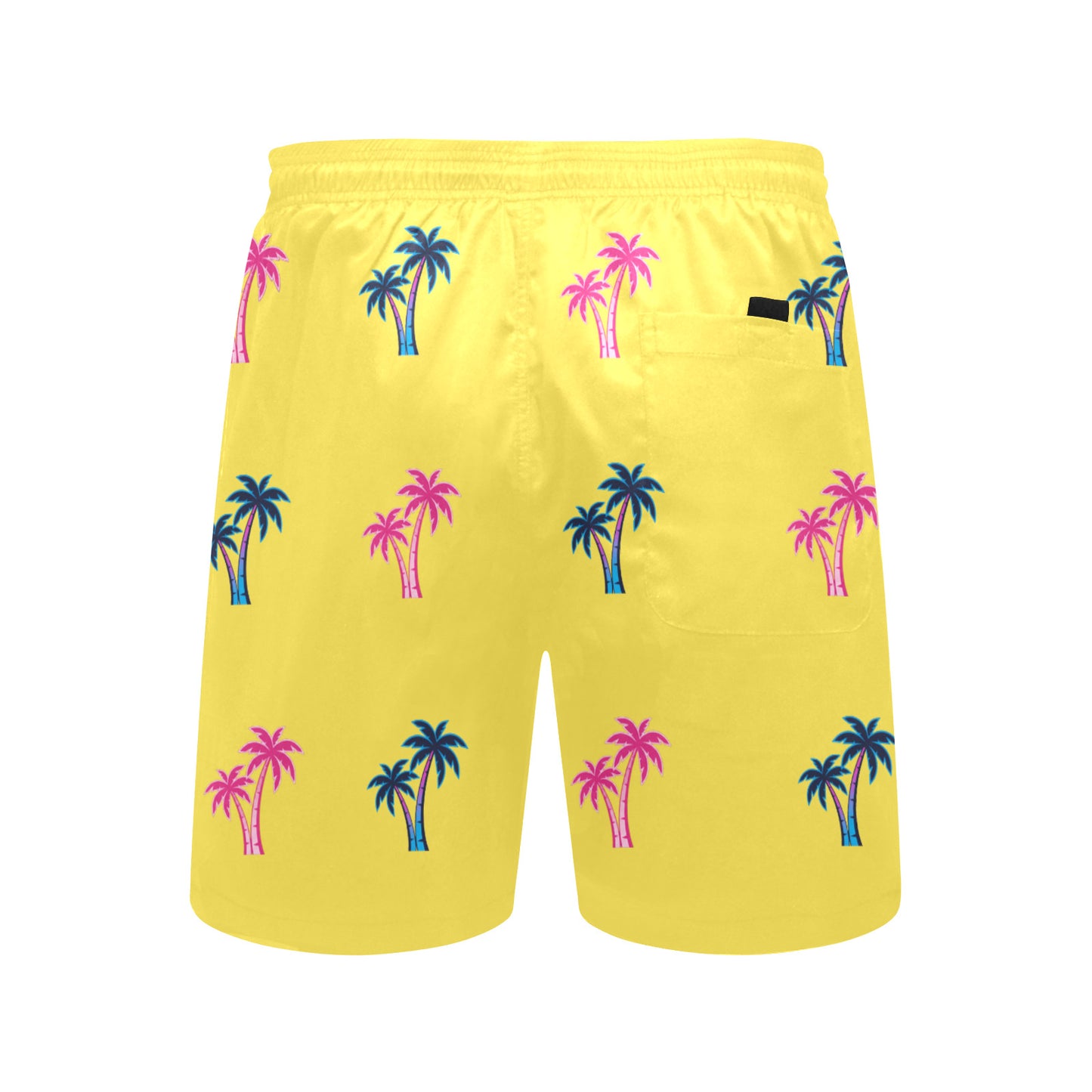 Neon Cotton Candy Pink and Blue Palm Trees Beach Shorts for Men