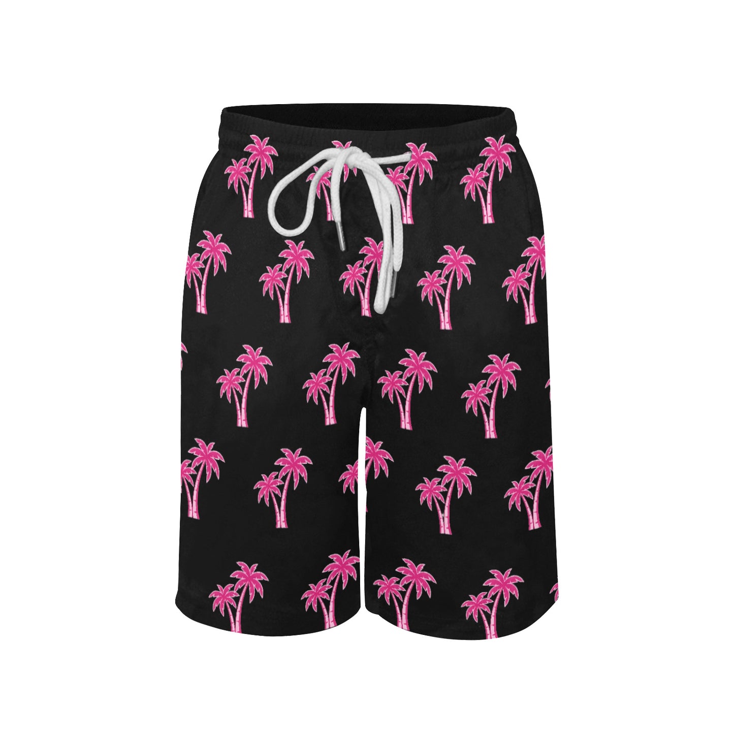 Neon Cotton Candy Pink Palm Tree Beach Shorts for Boys