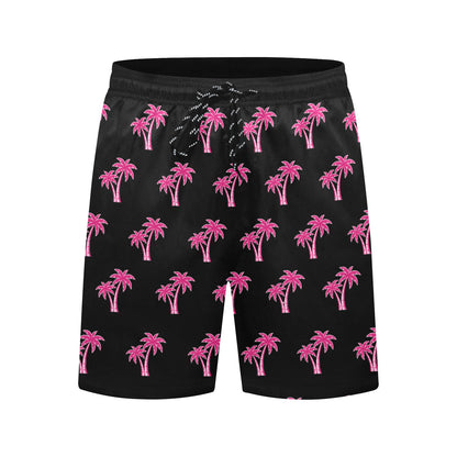 Neon Cotton Candy Pink Palm Tree Beach Shorts for Men