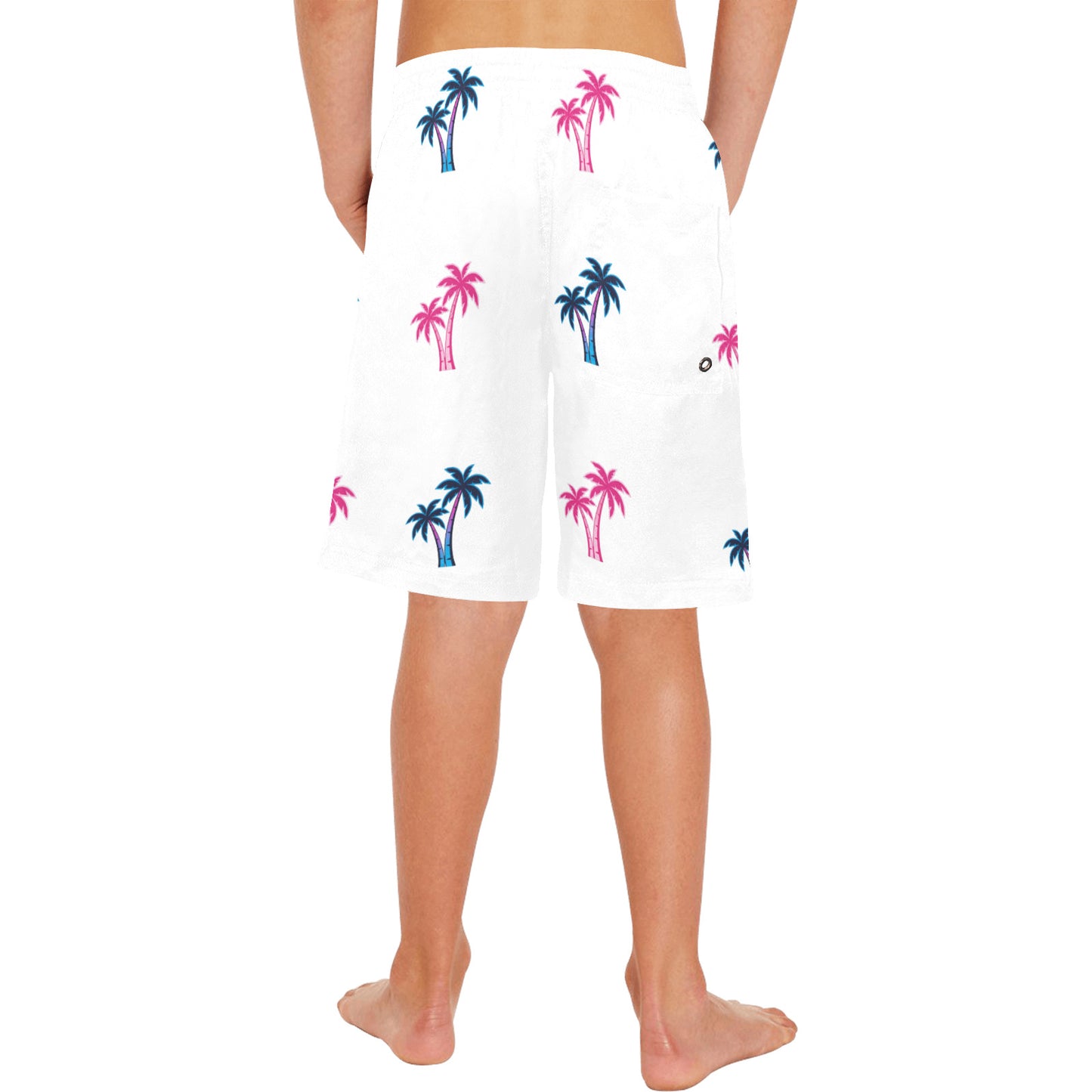 Neon Cotton Candy Pink and Blue Palm Tree Shorts for Boys