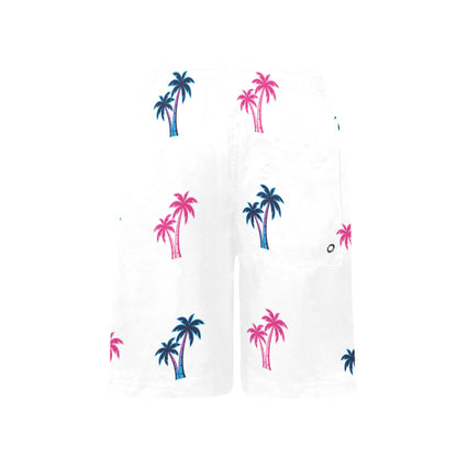 Neon Cotton Candy Pink and Blue Palm Tree Shorts for Boys