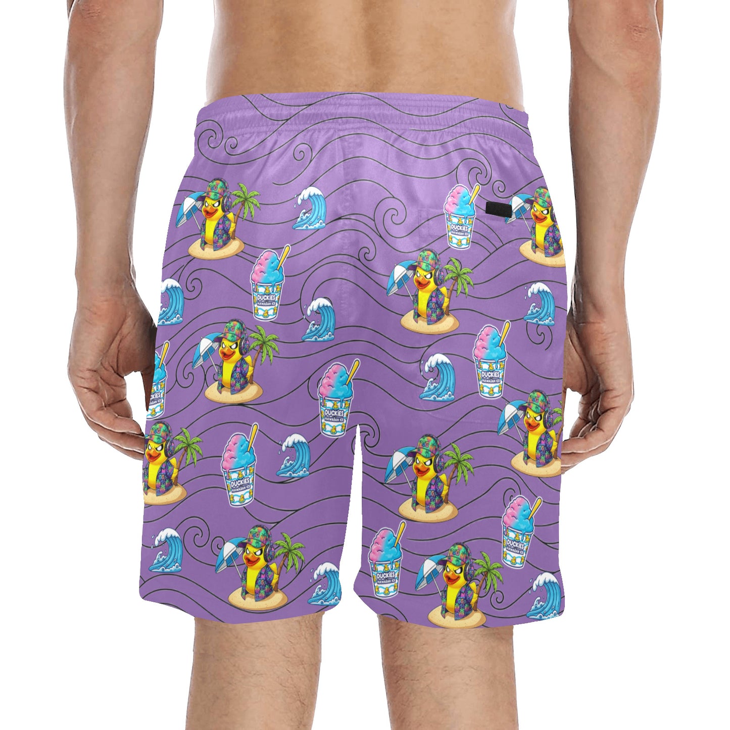 Duckie Cotton Candy Hawaiian Ice Beach Shorts for Men