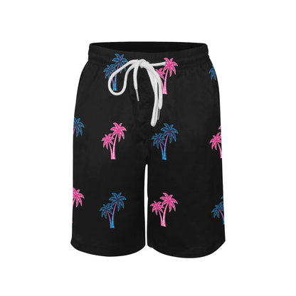 Neon Cotton Candy Pink and Blue Palm Tree Shorts for Boys