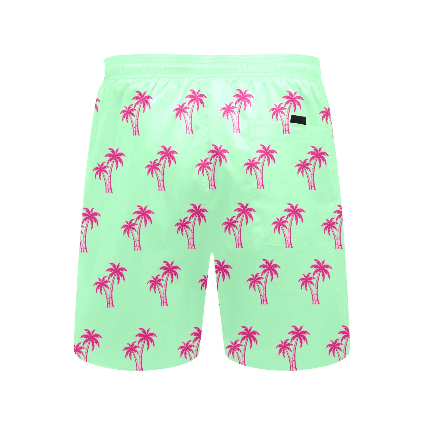 Neon Cotton Candy Pink Palm Tree Beach Shorts for Men