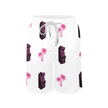 Retro Neon Palm Tree Arcade Shorts for Boys