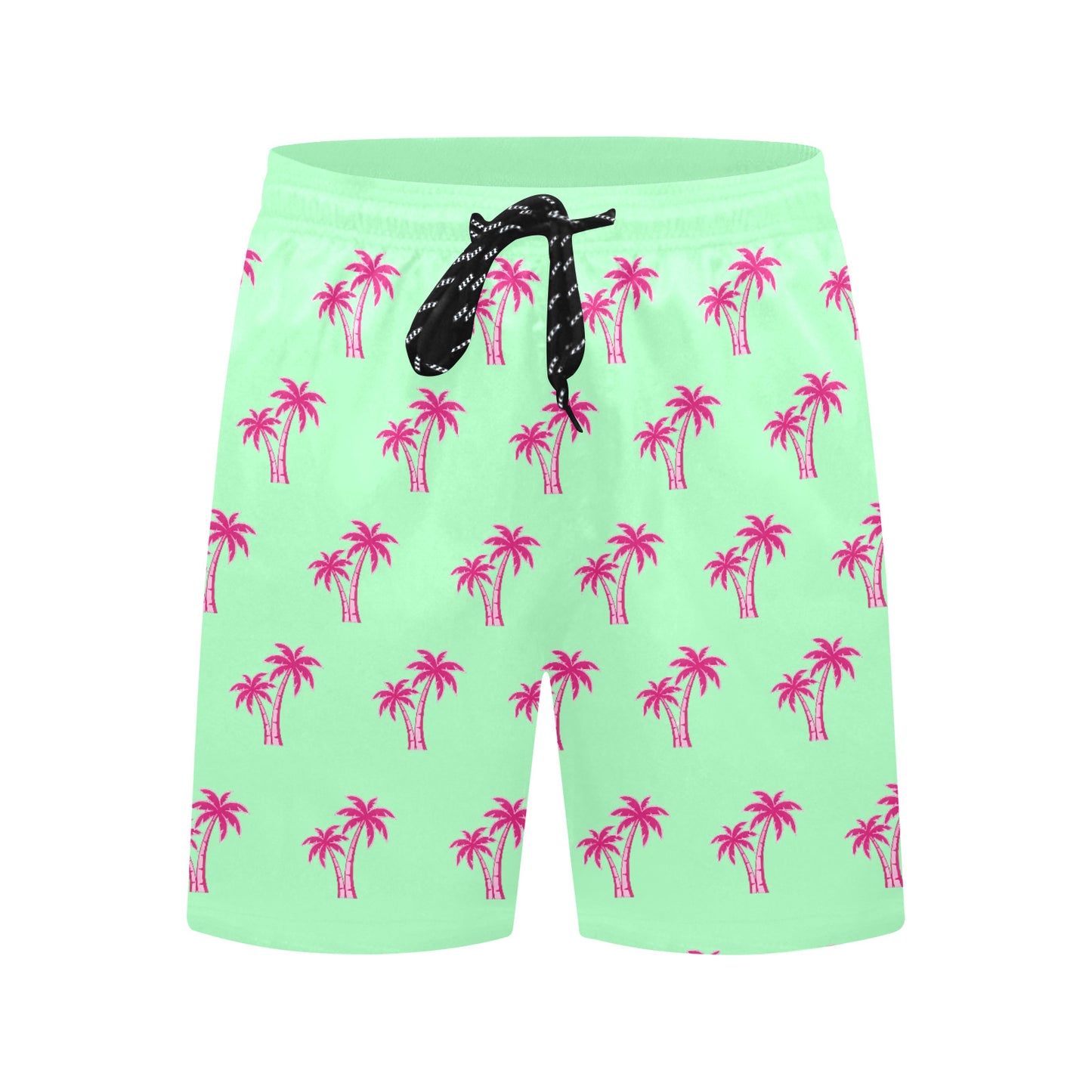 Neon Cotton Candy Pink Palm Tree Beach Shorts for Men