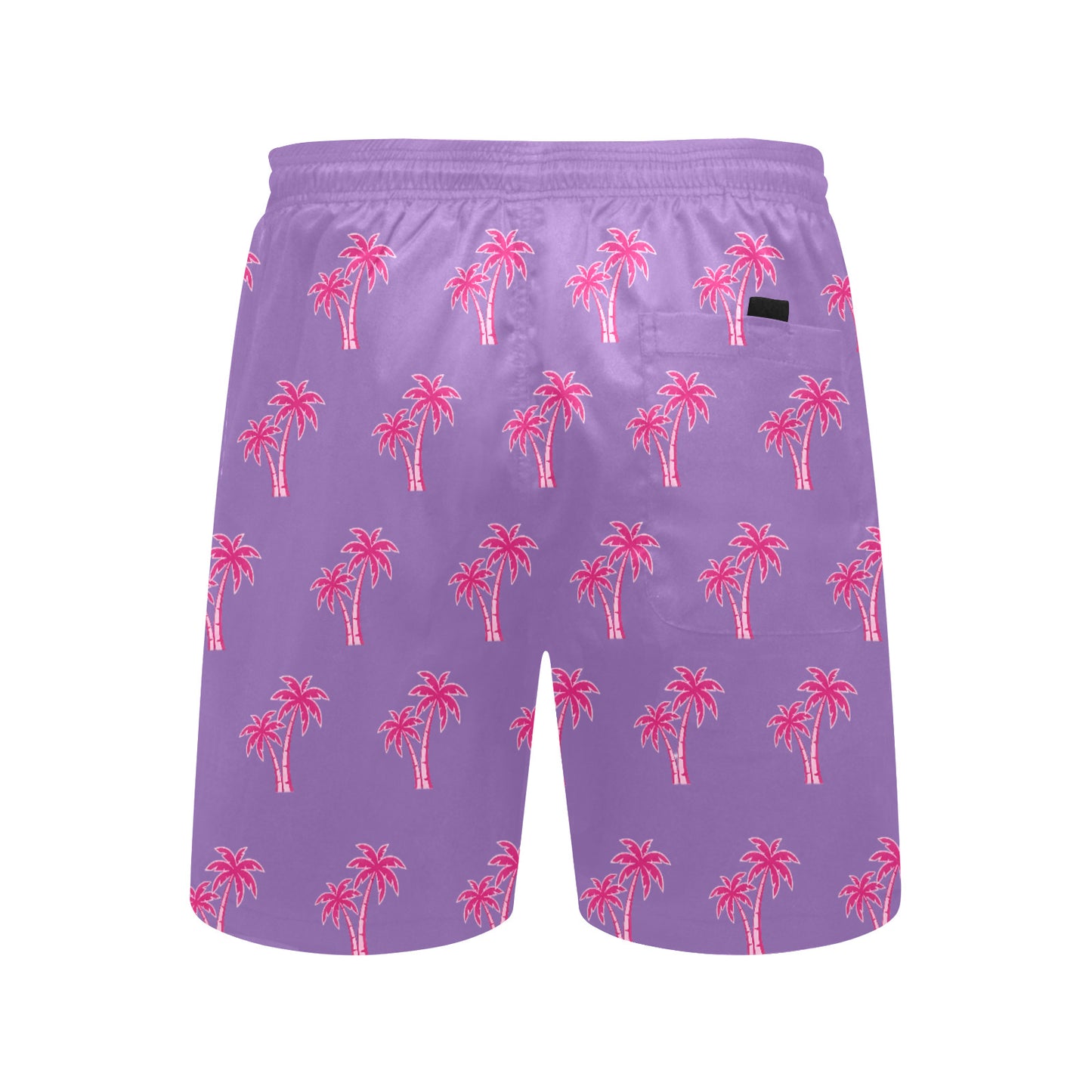 Neon Cotton Candy Pink Palm Tree Beach Shorts for Men