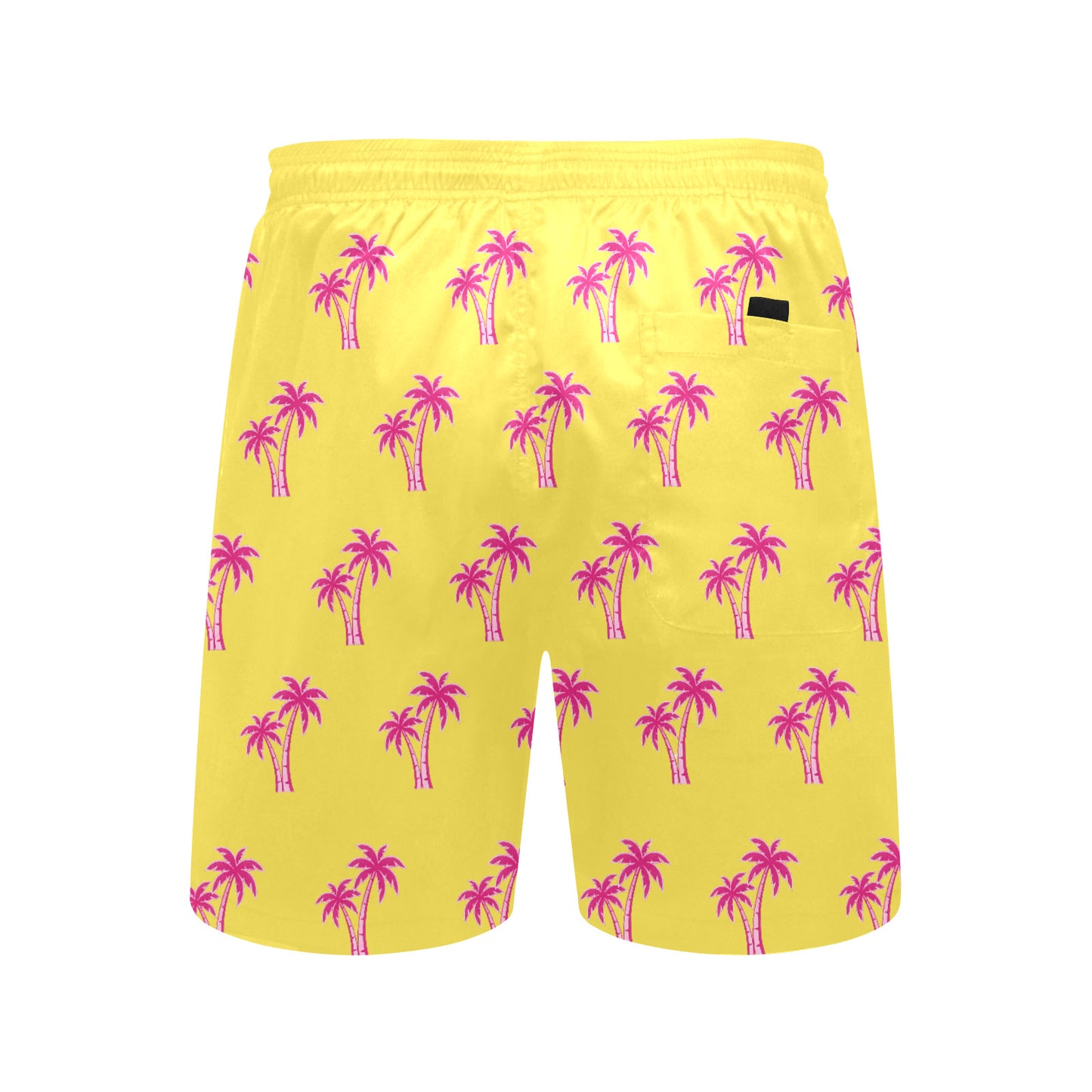 Neon Cotton Candy Pink Palm Tree Beach Shorts for Men