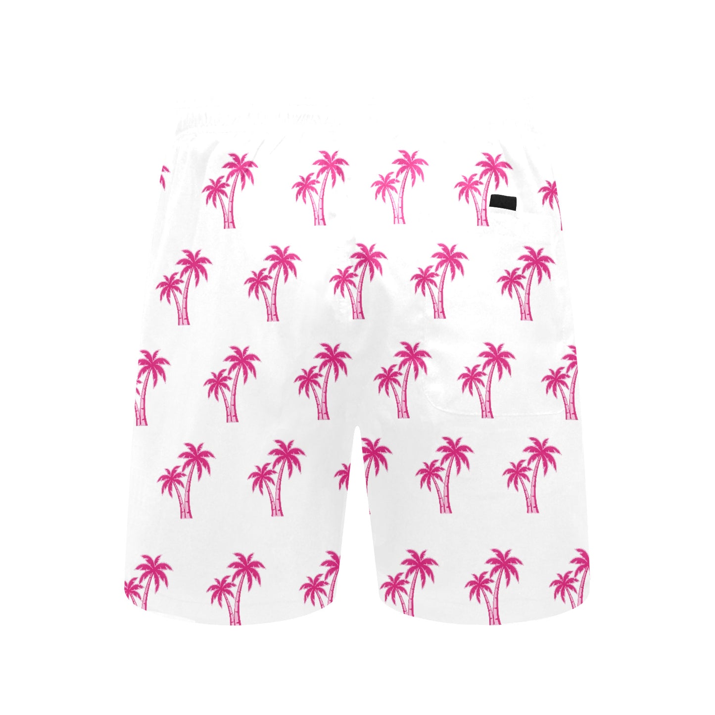 Neon Cotton Candy Pink Palm Tree Beach Shorts for Men