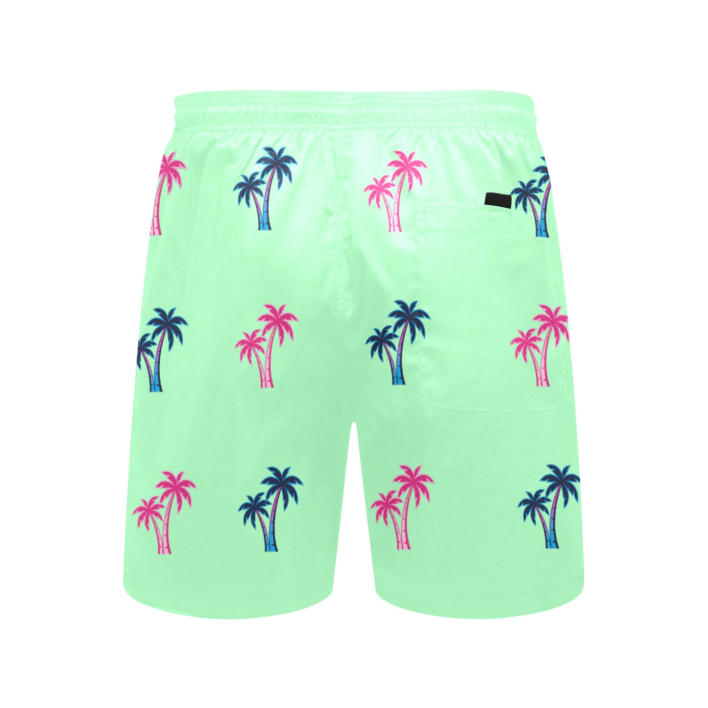 Neon Cotton Candy Pink and Blue Palm Trees Beach Shorts for Men