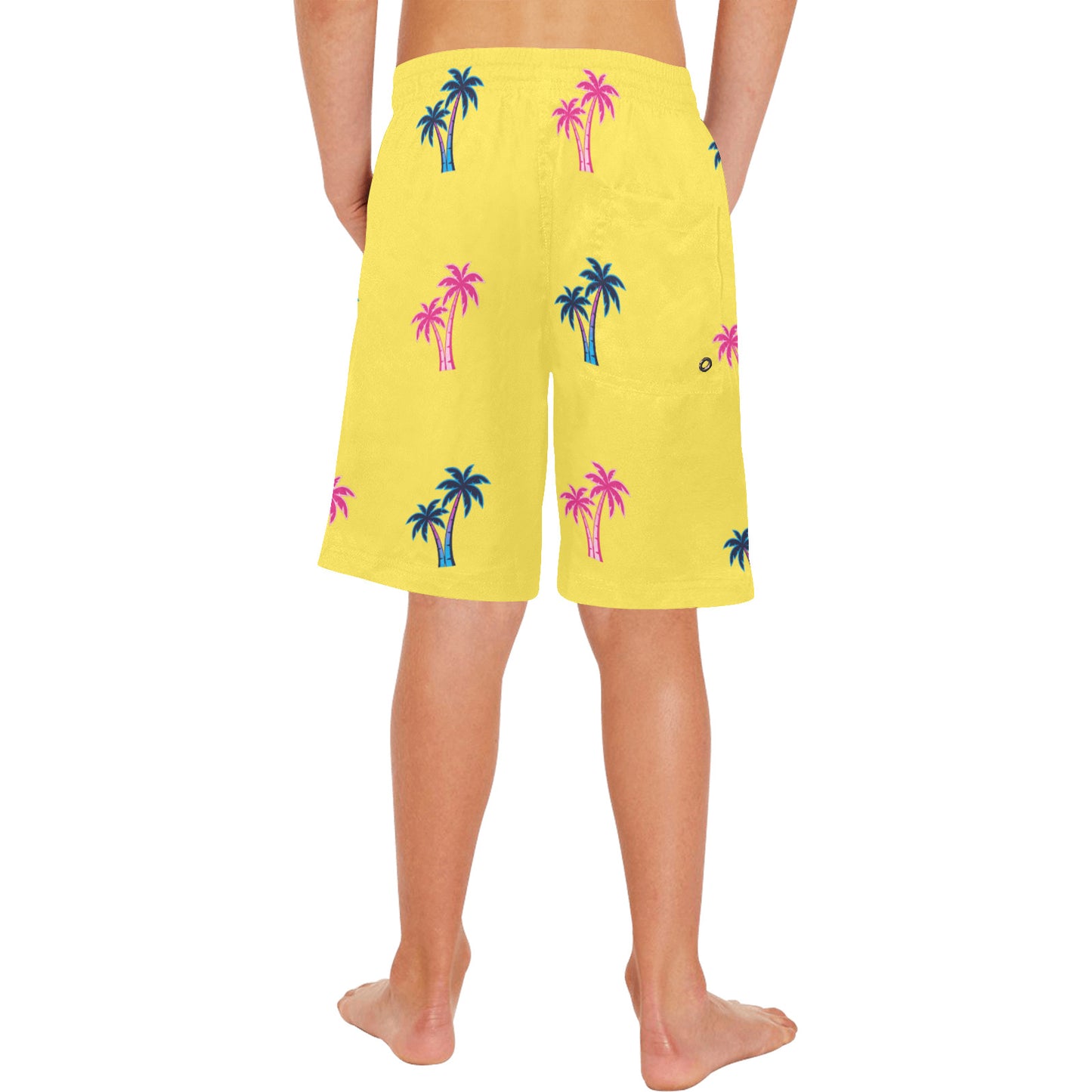 Neon Cotton Candy Pink and Blue Palm Tree Shorts for Boys