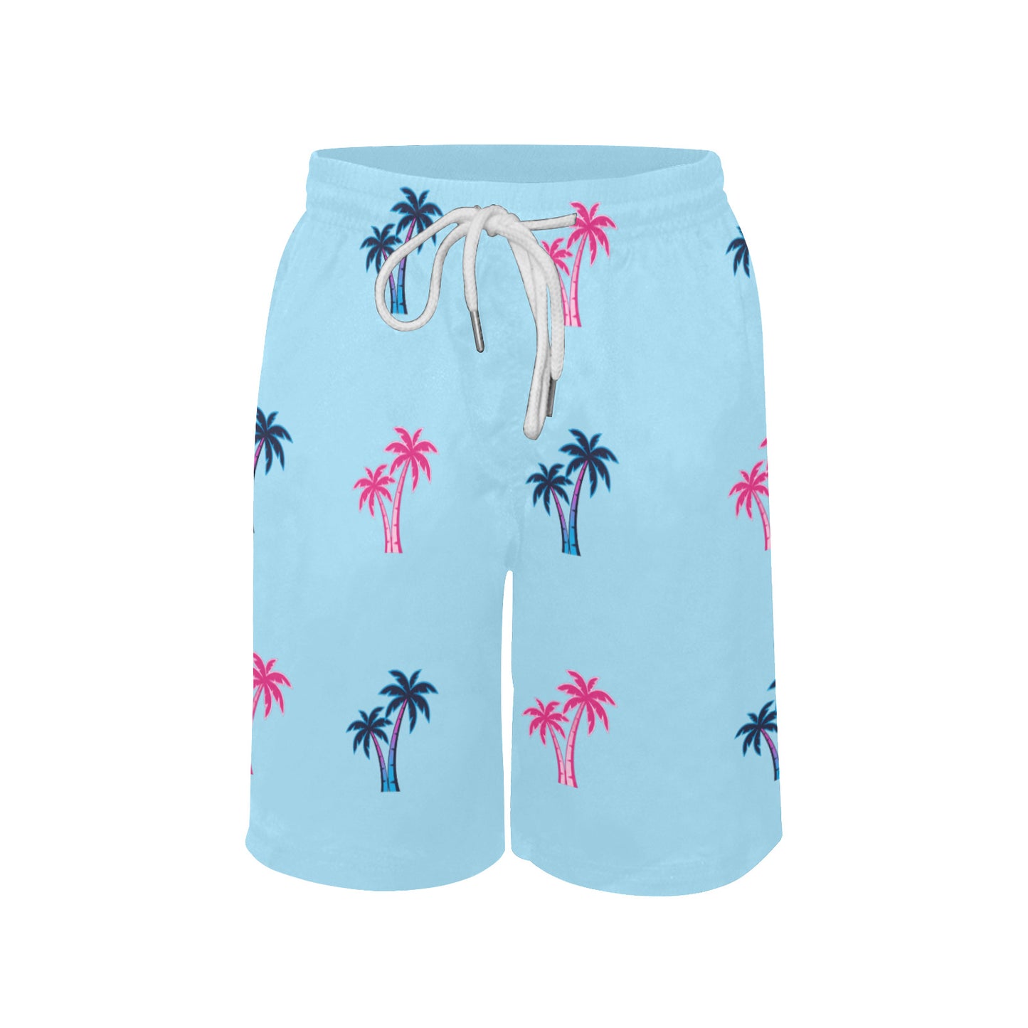 Neon Cotton Candy Pink and Blue Palm Tree Shorts for Boys