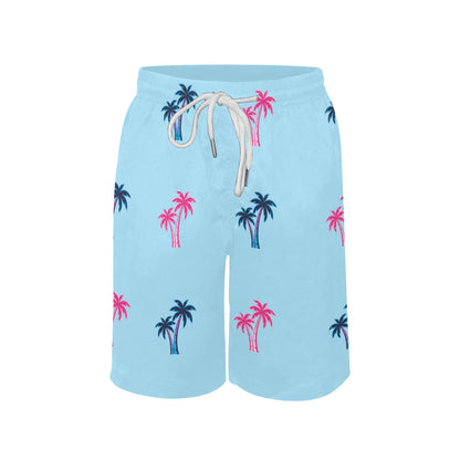 Neon Cotton Candy Pink and Blue Palm Tree Shorts for Boys