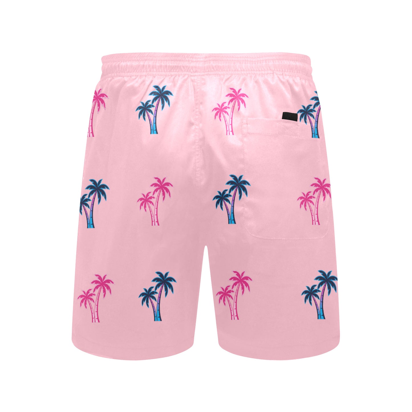 Neon Cotton Candy Pink and Blue Palm Trees Beach Shorts for Men