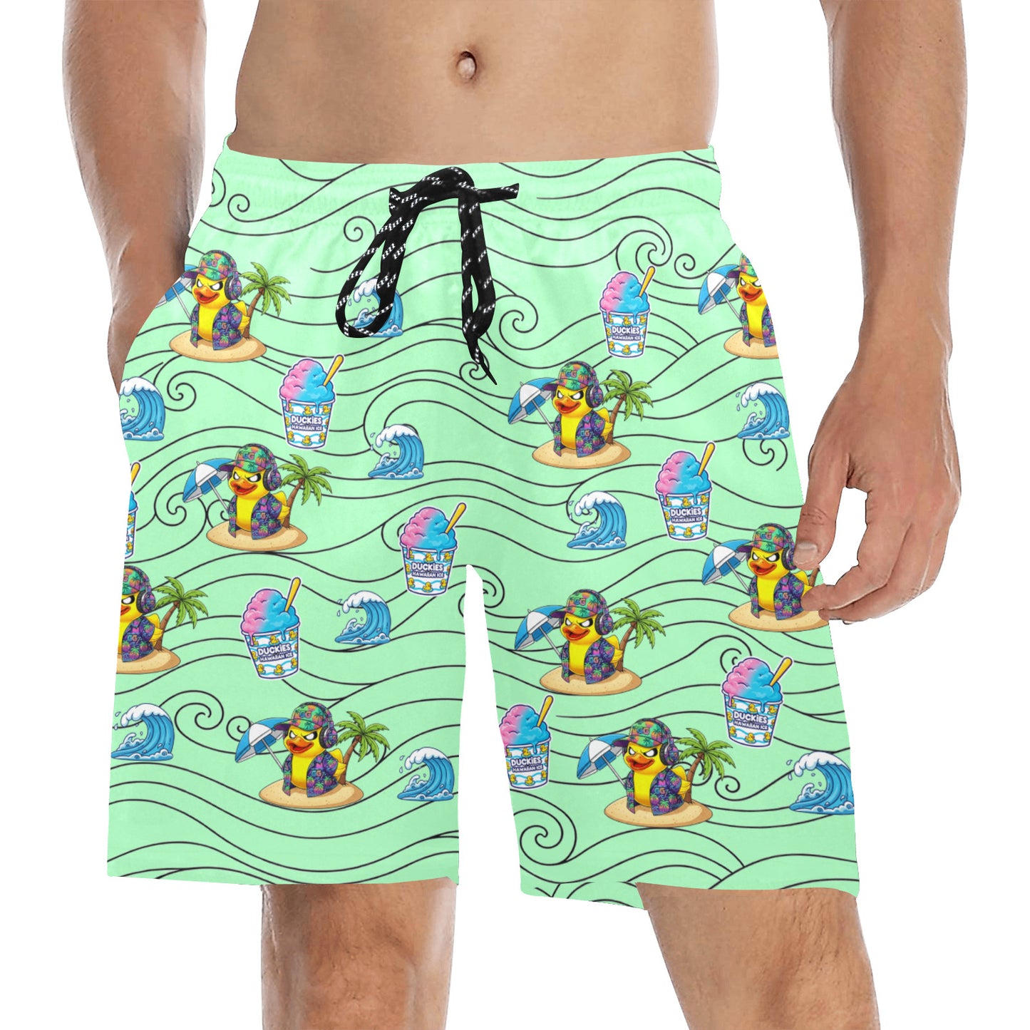 Duckie Cotton Candy Hawaiian Ice Beach Shorts for Men