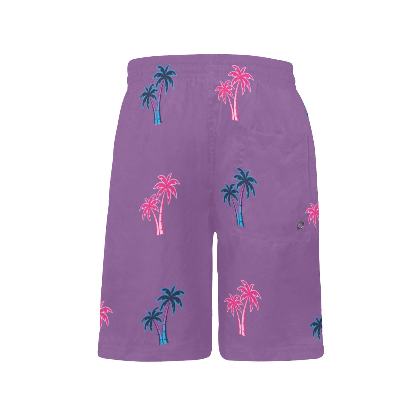 Neon Cotton Candy Pink and Blue Palm Tree Shorts for Boys