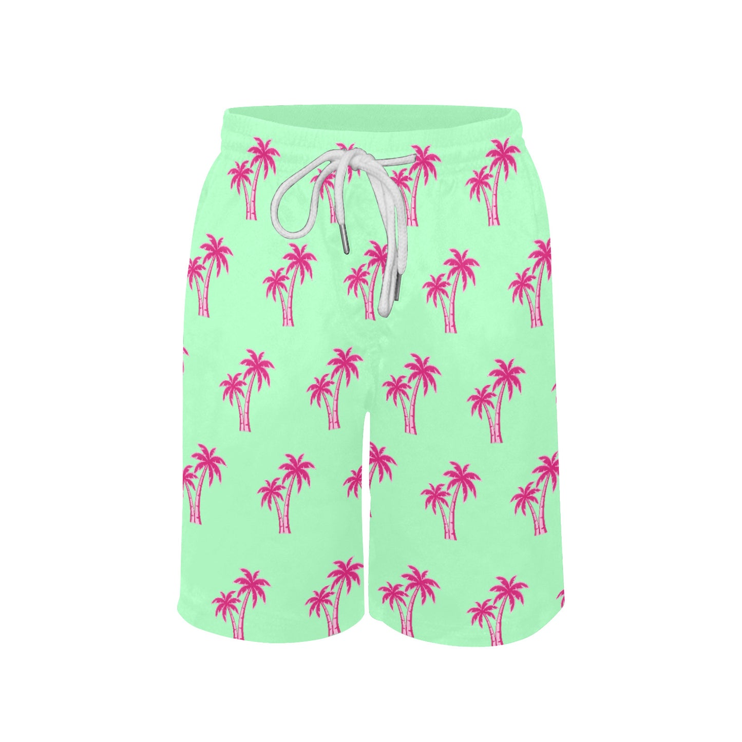 Neon Cotton Candy Pink Palm Tree Beach Shorts for Boys