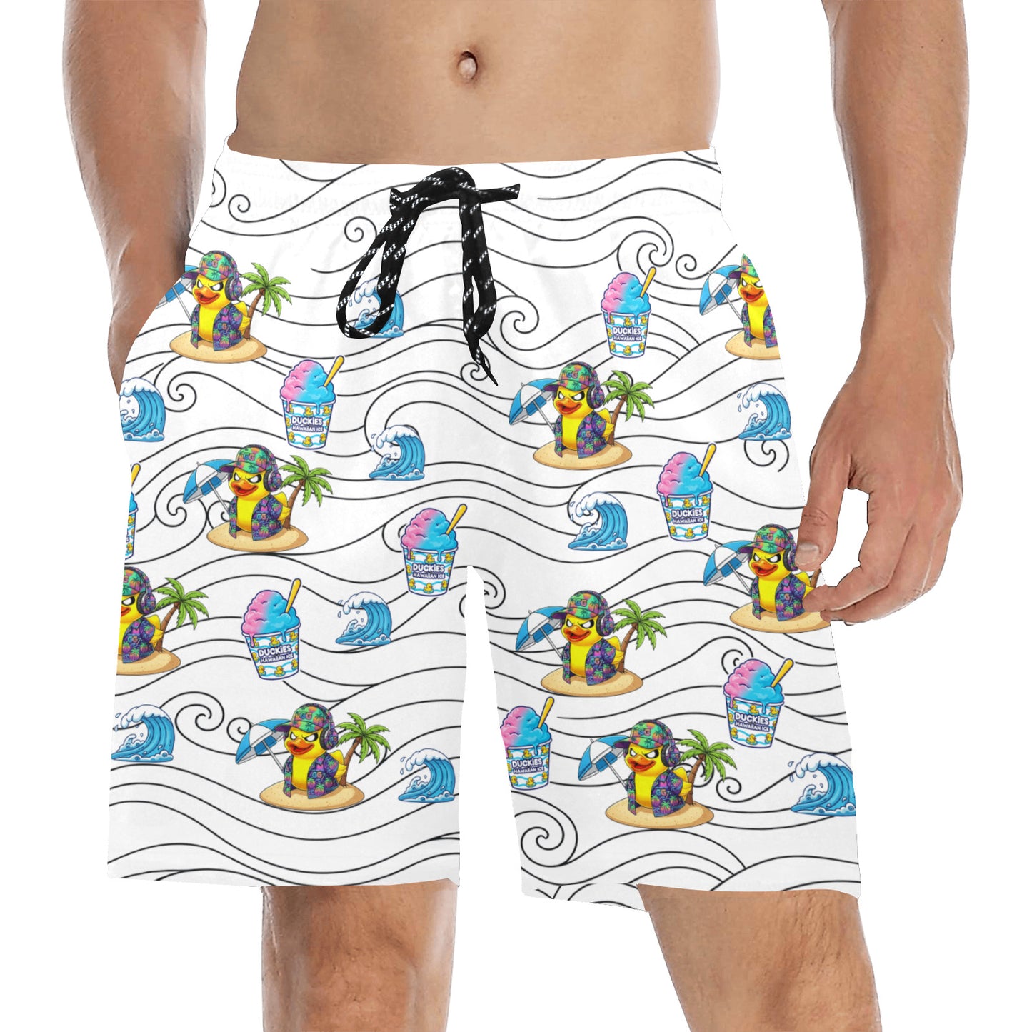 Duckie Cotton Candy Hawaiian Ice Beach Shorts for Men