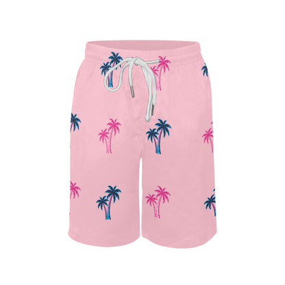 Neon Cotton Candy Pink and Blue Palm Tree Shorts for Boys