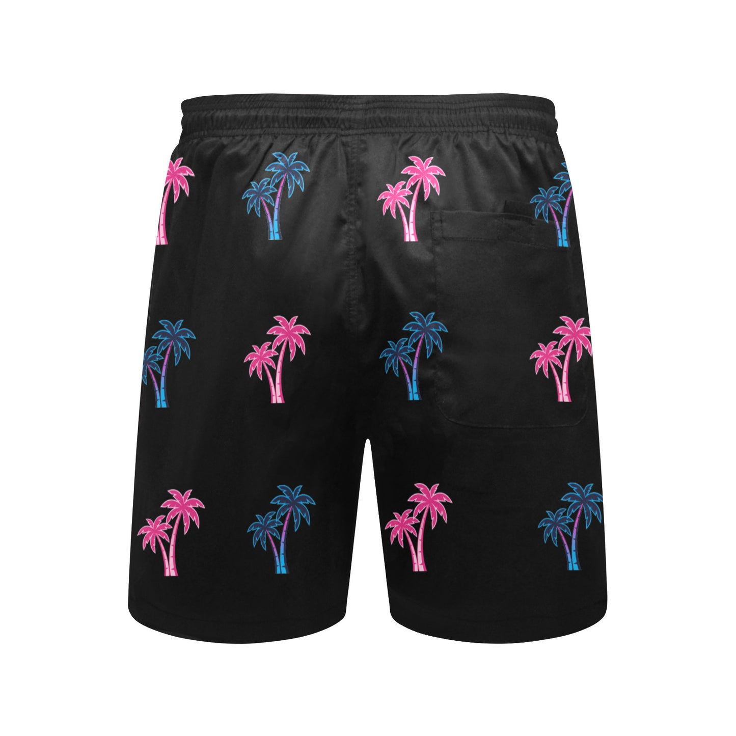 Neon Cotton Candy Pink and Blue Palm Trees Beach Shorts for Men
