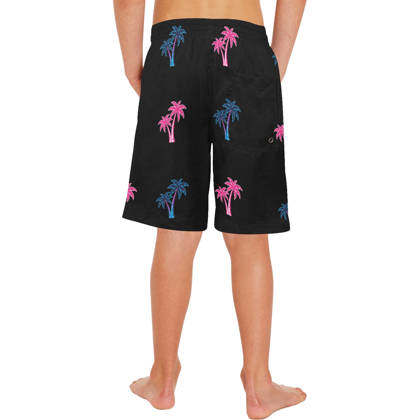 Neon Cotton Candy Pink and Blue Palm Tree Shorts for Boys