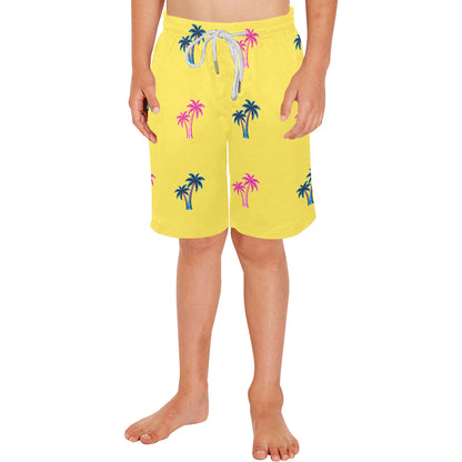 Neon Cotton Candy Pink and Blue Palm Tree Shorts for Boys