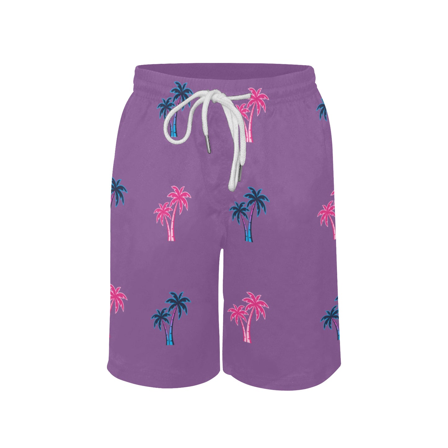 Neon Cotton Candy Pink and Blue Palm Tree Shorts for Boys