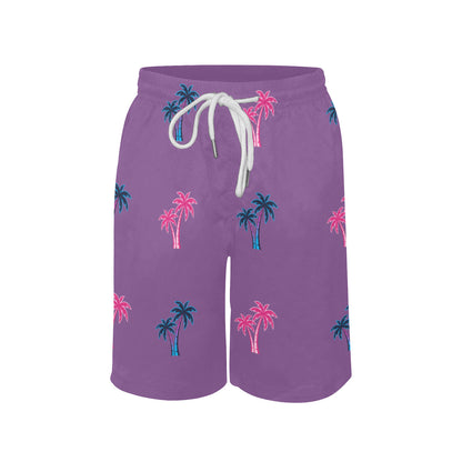 Neon Cotton Candy Pink and Blue Palm Tree Shorts for Boys