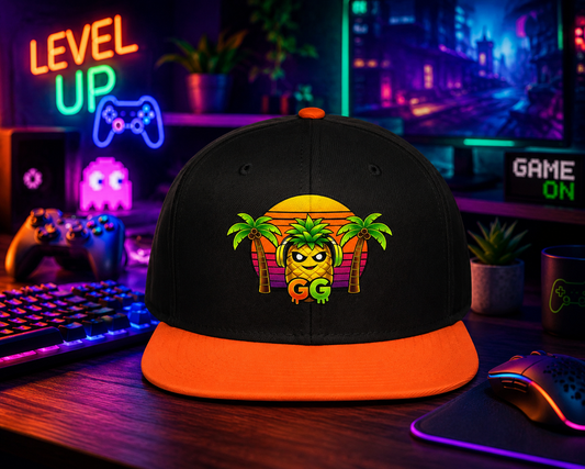 Flat Bill Hat GG Pineapple Sunset Palms